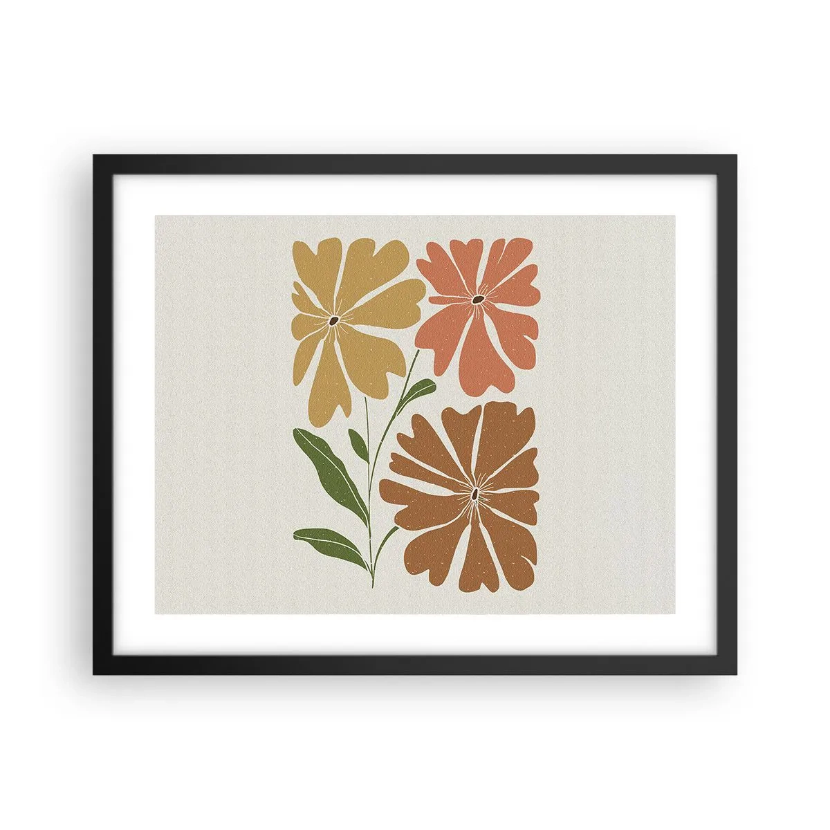 Affiche dans un cadre noir - Poster - Nature et géométrie - 50x40 cm