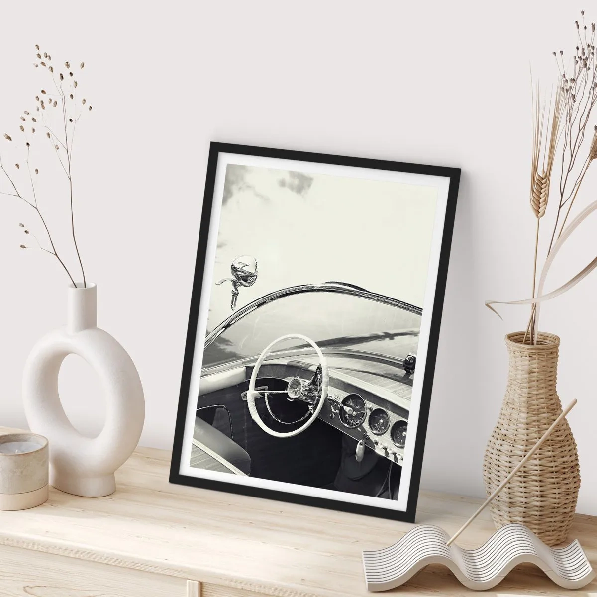 Affiche dans un cadre noir - Poster - Temps pour riche - 70x100 cm