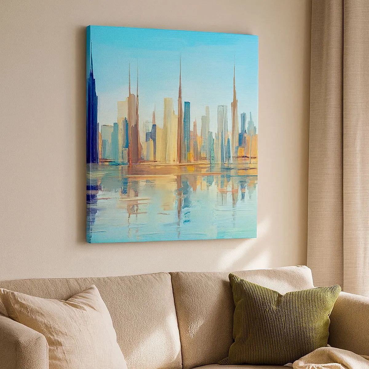 Impression sur toile - Image sur toile - Une métropole ensoleillée - 30x30 cm