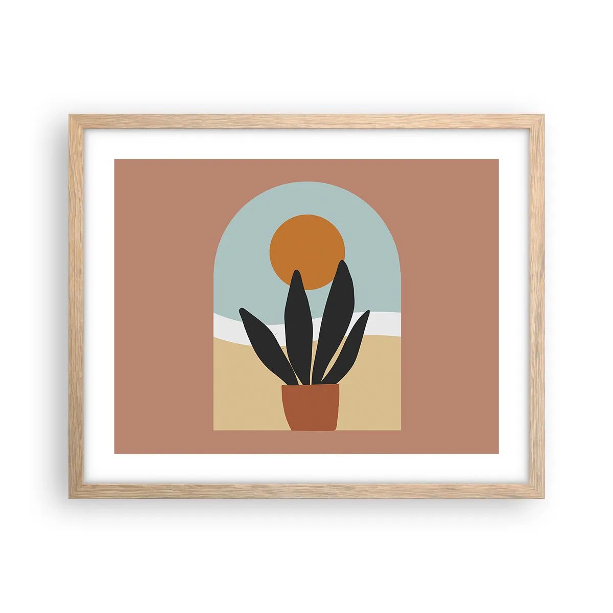 Affiche dans un chêne clair - Poster - Petits bonheurs - 50x40 cm