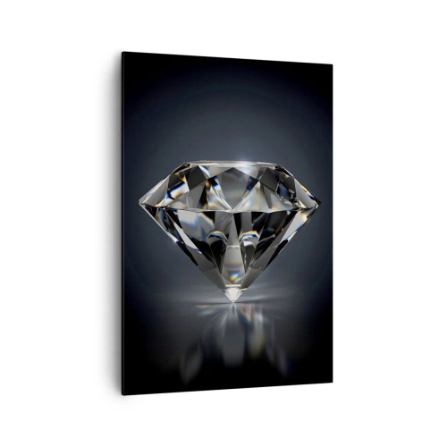 Impression sur toile - Image sur toile - Une interprétation artistique d'un diamant sur fond sombre - 70x100cm - La meilleure amie - Décoration murale moderne pour le salon et la chambre ARTTOR