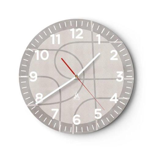 Horloge murale - Pendule murale - Circulaire et tout droit - 30x30 cm