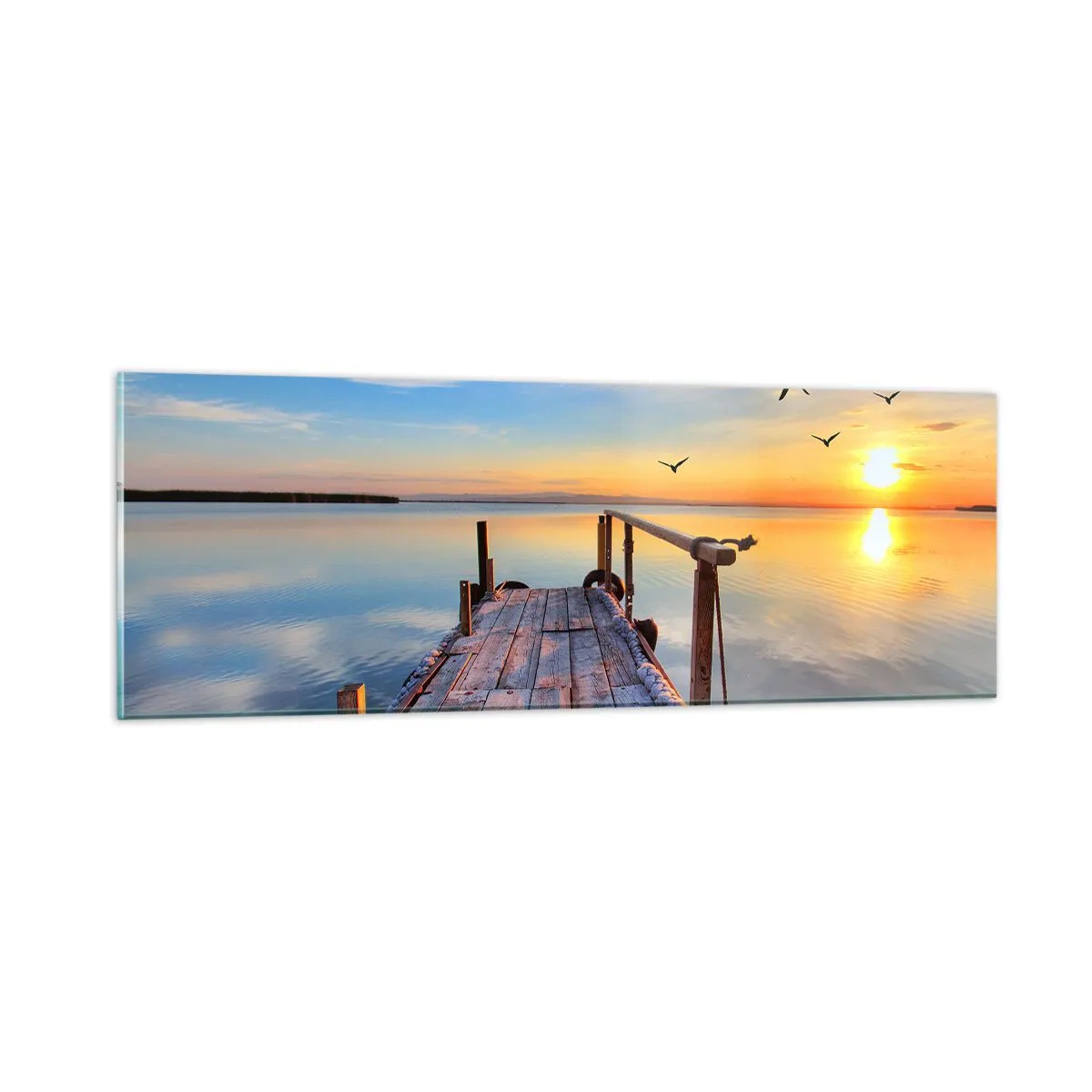 Impression sur verre - Image sur verre - Marcher droit vers le soleil - 90x30 cm