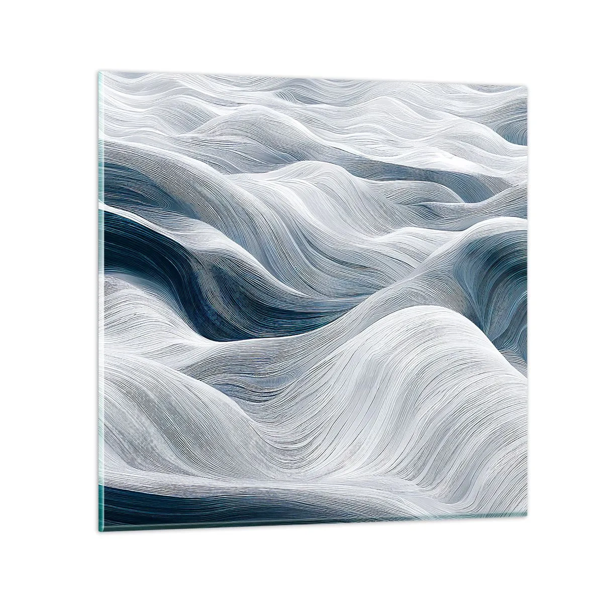 Impression sur verre - Image sur verre - Vagues blanches et bleues - 60x60 cm