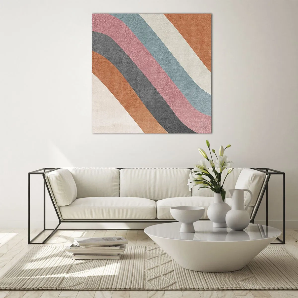 Impression sur verre - Image sur verre - Composition diagonale – mouvement - 60x60 cm