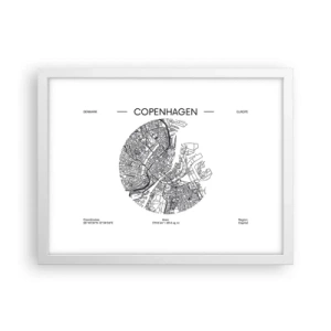 Affiche dans un cadre blanc - Poster - Anatomie de Copenhague - 40x30 cm