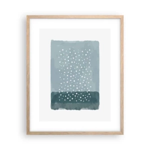 Affiche dans un chêne clair - Poster - Évolution de bleus - 40x50 cm