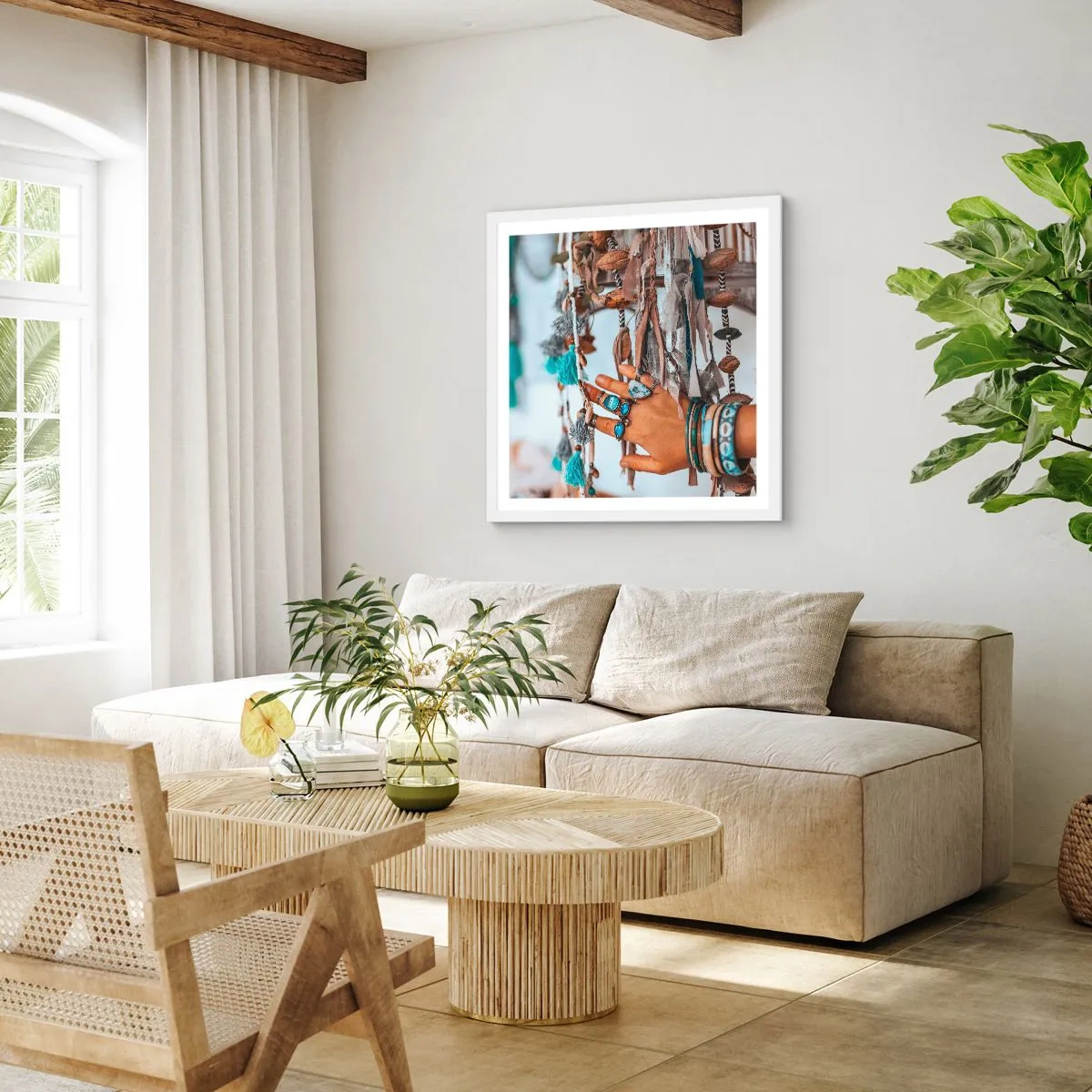 Affiche dans un cadre blanc - Poster - Trésor local - 50x50 cm