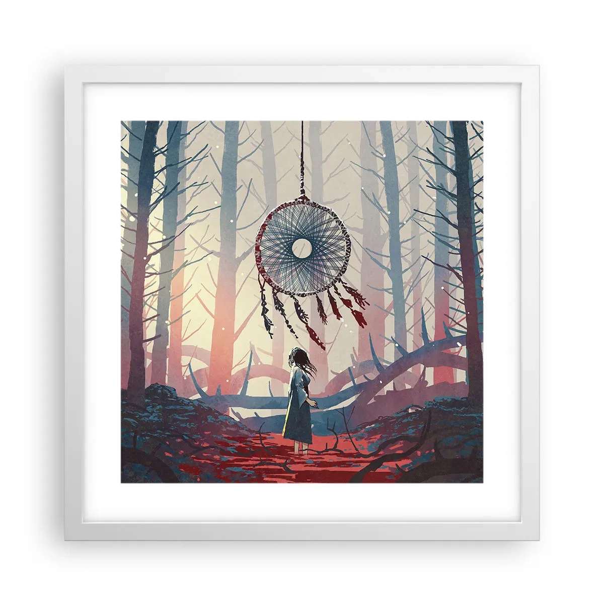 Affiche dans un cadre blanc - Poster - Rituel secret du bonheur - 40x40 cm