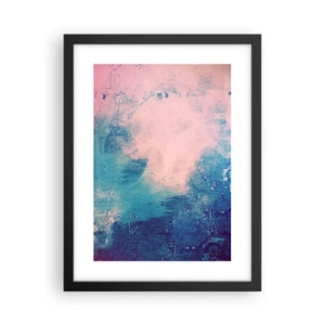 Affiche dans un cadre noir - Poster - Etreintes bleues - 30x40 cm