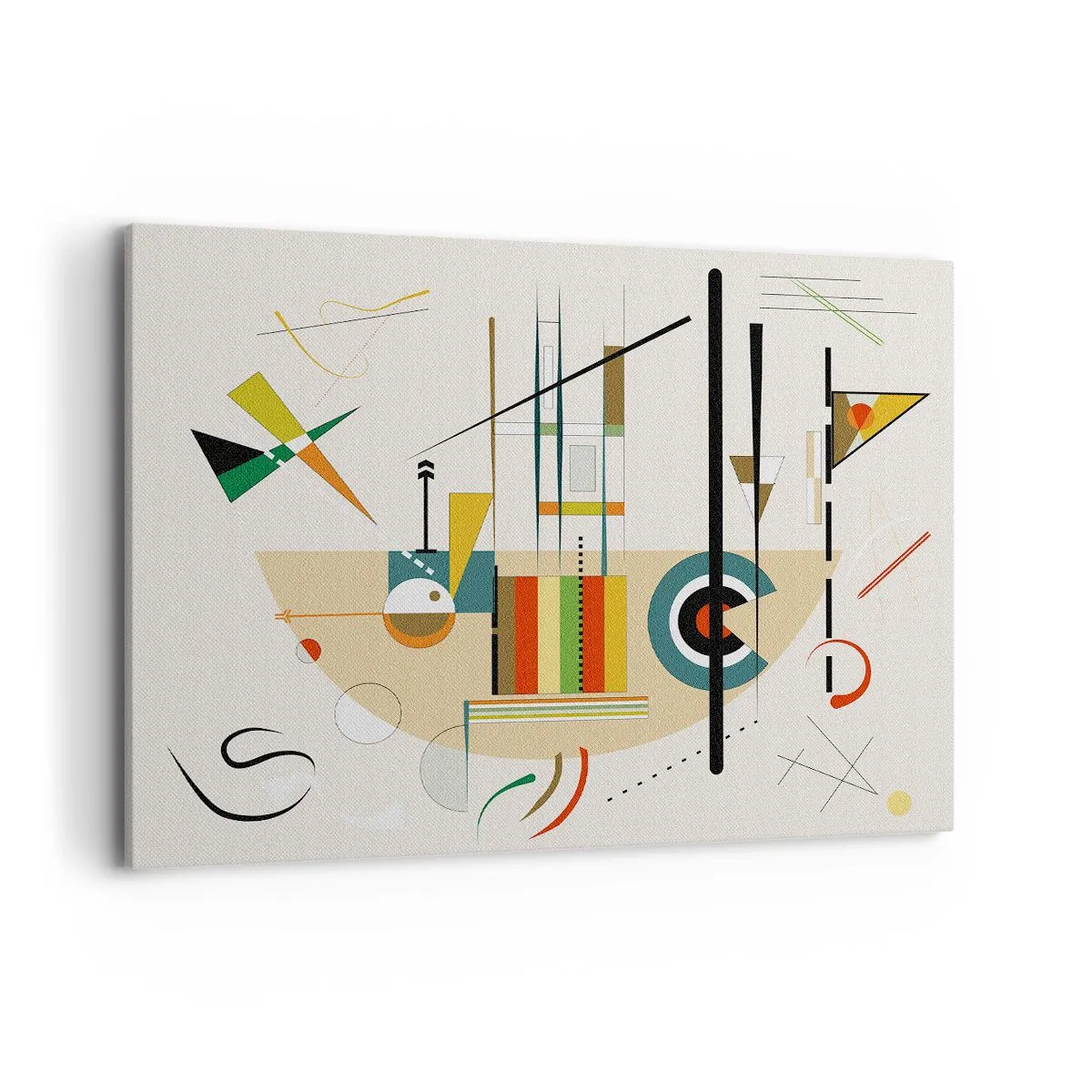 Impression sur toile - Image sur toile - Abstraction colorée avec des formes géométriques - 100x70cm - Et le monde s’amuse - Décoration murale moderne pour le salon et la chambre ARTTOR