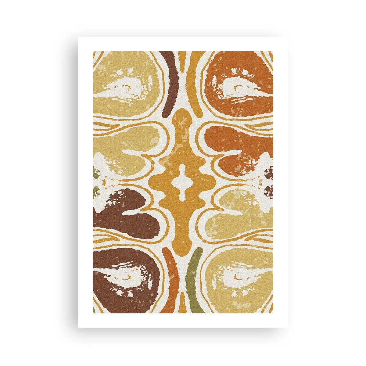 Affiche - Poster - Abstraction symétrique dans des tons terreux et chauds - 50x70cm - Abstraction sentimentale - Décoration murale moderne pour le salon et la chambre ARTTOR