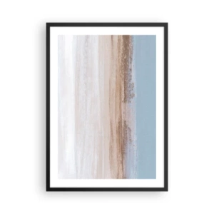Affiche dans un cadre noir - Poster - Abstraction minimaliste aux couleurs de la plage et de la mer - 50x70cm - Paysage ambigu - Décoration murale moderne pour le salon et la chambre ARTTOR