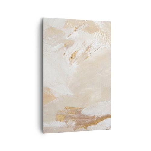 Impression sur toile - Image sur toile - Des tons abstraits délicats dans des tons beiges et dorés - 80x120cm - Composition pastel - Décoration murale moderne pour le salon et la chambre ARTTOR