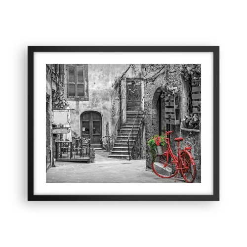 Affiche dans un cadre noir - Poster - Ruelle toscane - 50x40 cm