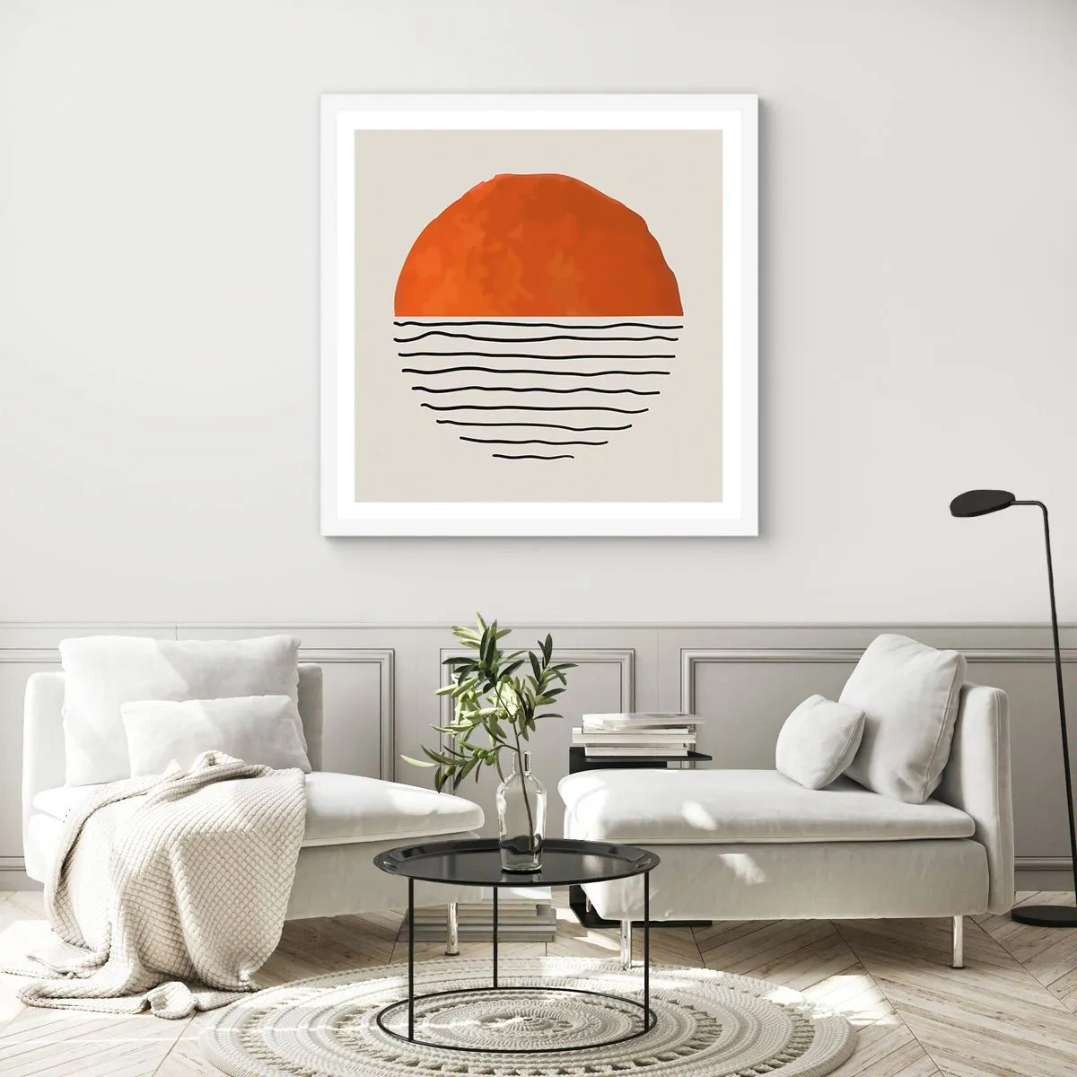 Affiche dans un cadre blanc - Poster - Dans un climat japonnais - 50x50 cm