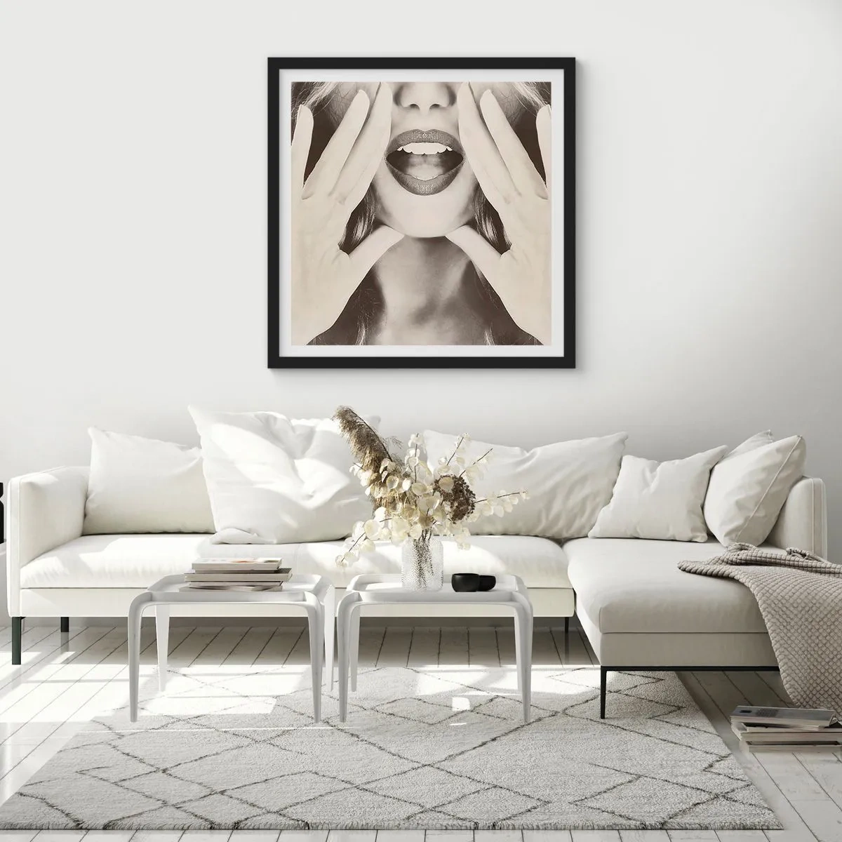 Affiche dans un cadre noir - Poster - J'arrive! - 30x30 cm