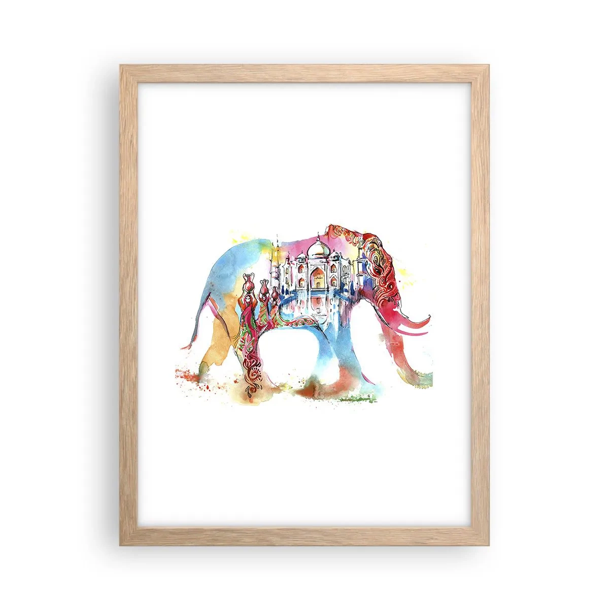 Affiche dans un chêne clair - Poster - Inde - l'aura de l'amour - 30x40 cm