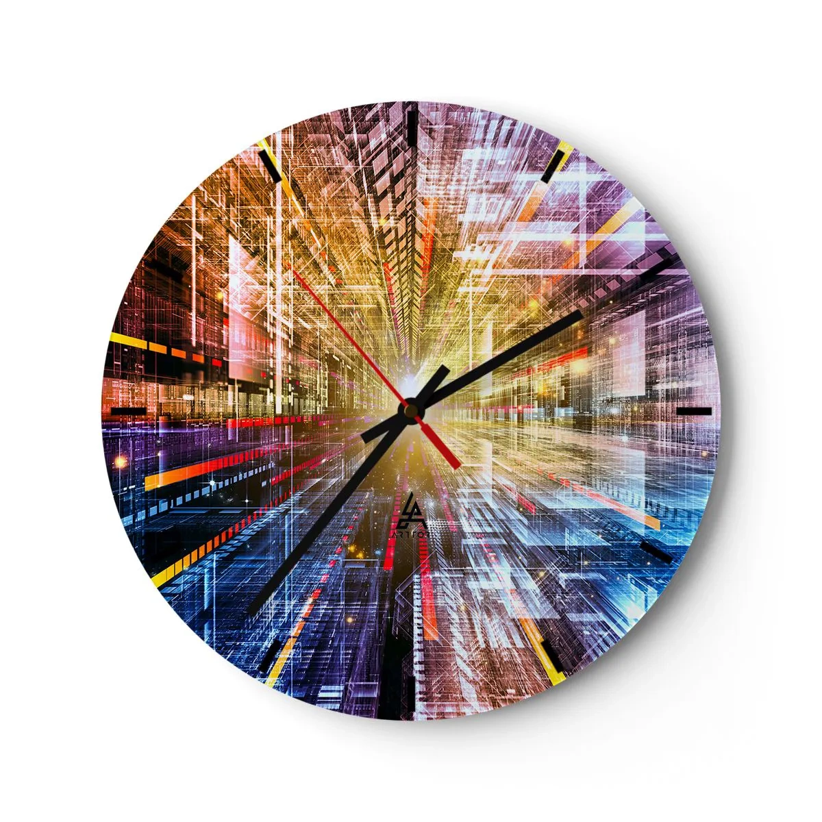 Horloge murale - Pendule murale - Couloir lumineux - 40x40 cm
