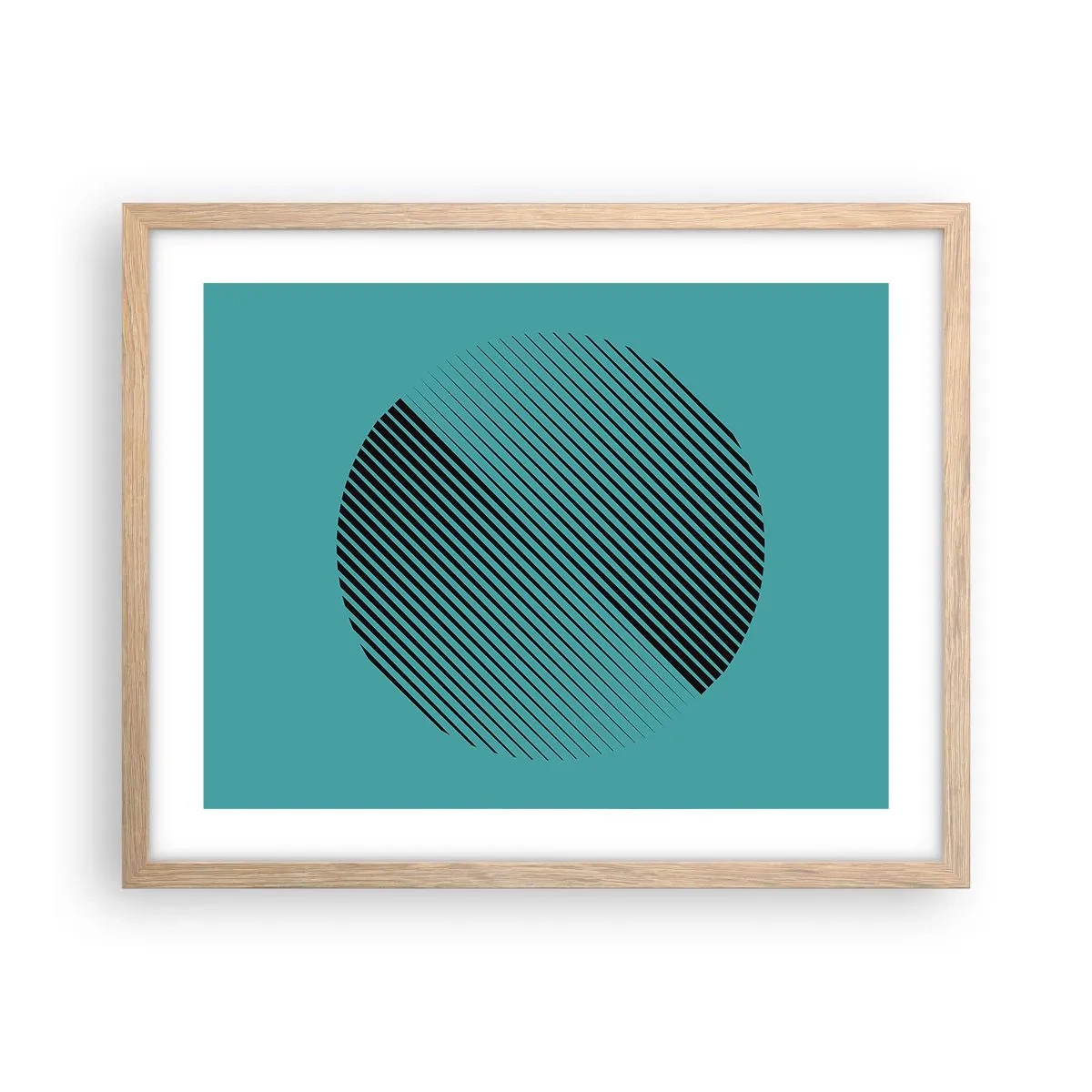 Affiche dans un chêne clair - Poster - Cercle – une variation géométrique - 50x40 cm