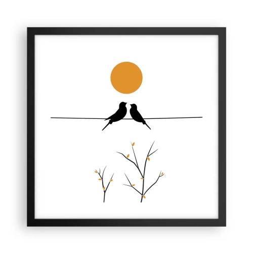 Affiche dans un cadre noir - Poster - Soirée pour rossignols - 40x40 cm