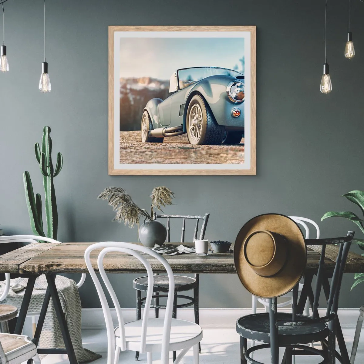 Affiche dans un chêne clair - Poster - Ce qui compte c'est le style - 50x50 cm