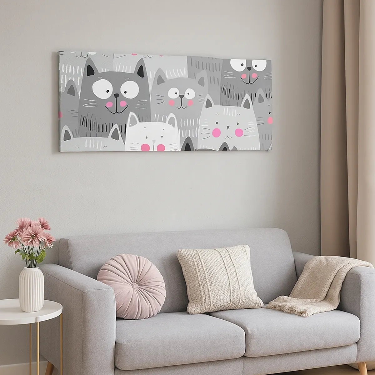 Impression sur toile - Image sur toile - Le monde des chats - 30x30 cm