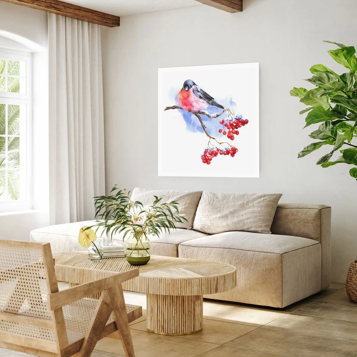 Affiche - Poster - L'hiver en couleurs - 60x60 cm