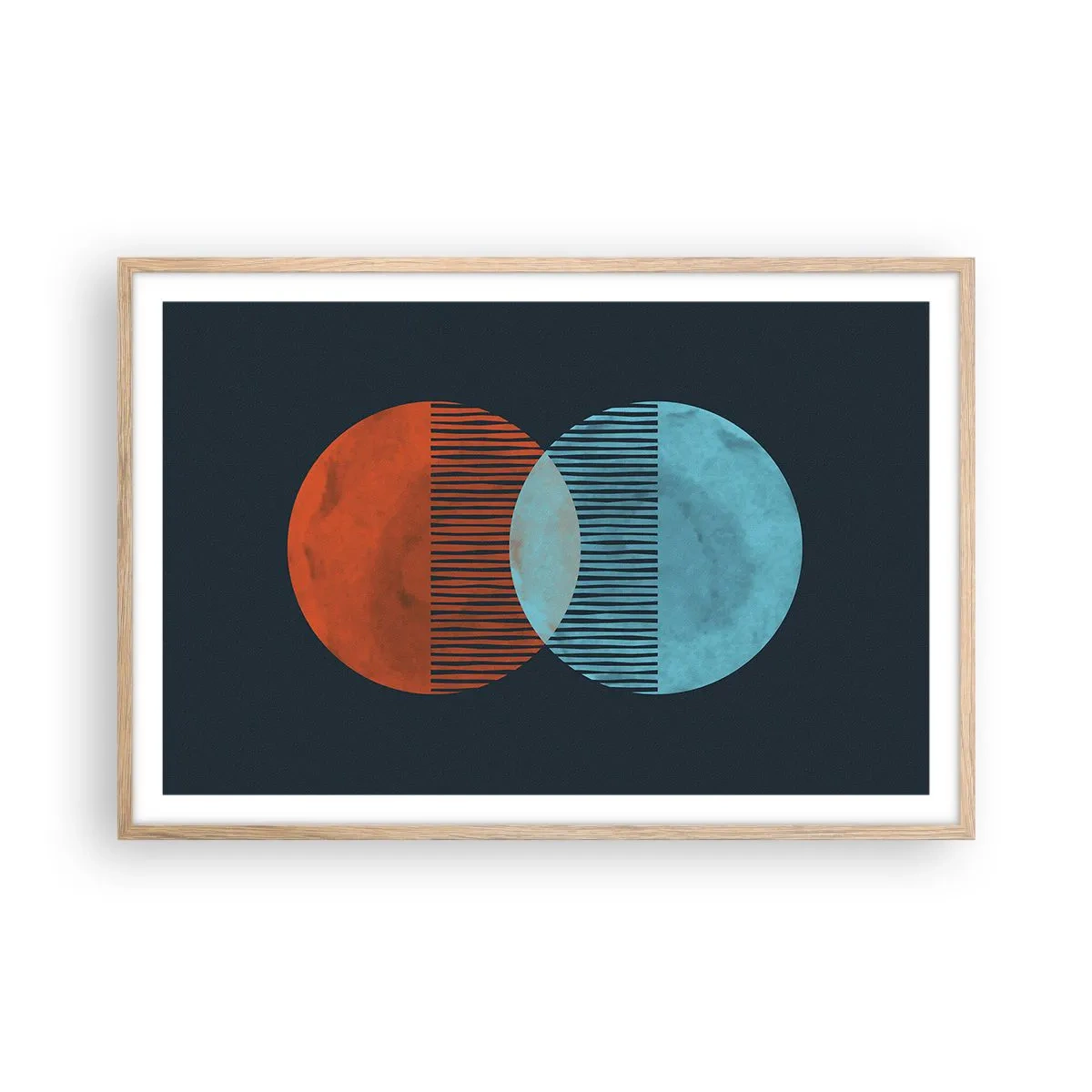 Affiche dans un chêne clair - Poster - Fantaisie astronomique - 91x61 cm