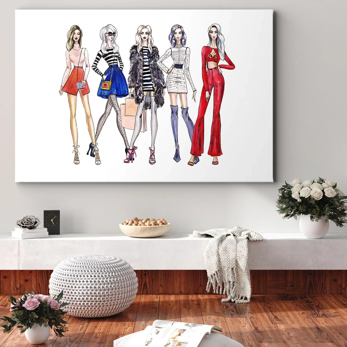 Impression sur toile - Image sur toile - Illustrations élégantes de silhouettes de mode - 70x50cm - Every week Fashion Week - Décoration murale moderne pour le salon et la chambre ARTTOR