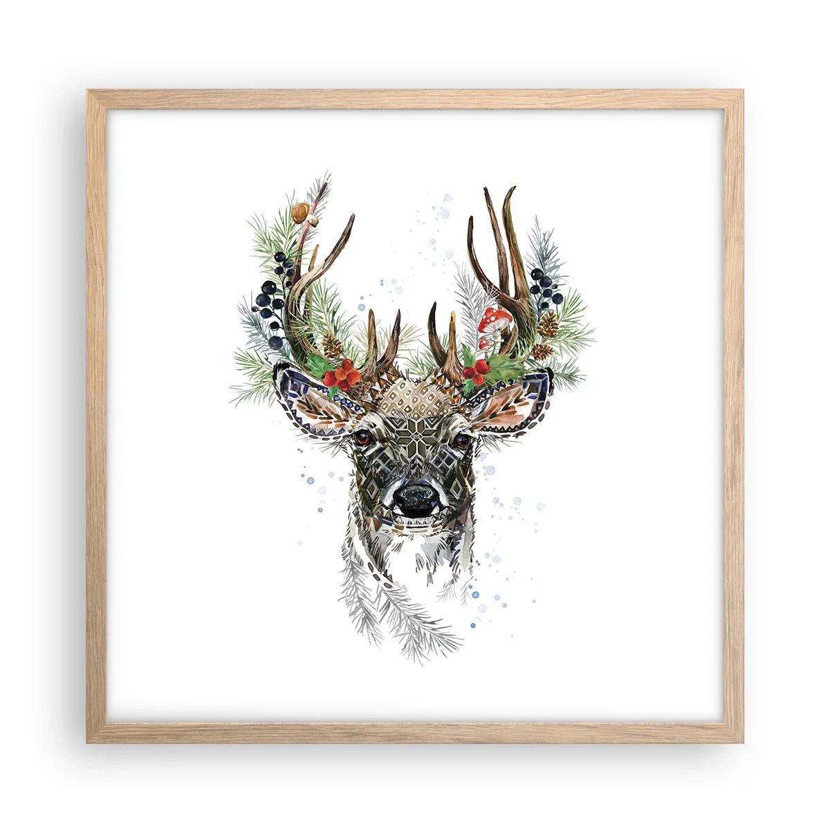 Affiche dans un chêne clair - Poster - En robe de fête - 50x50 cm