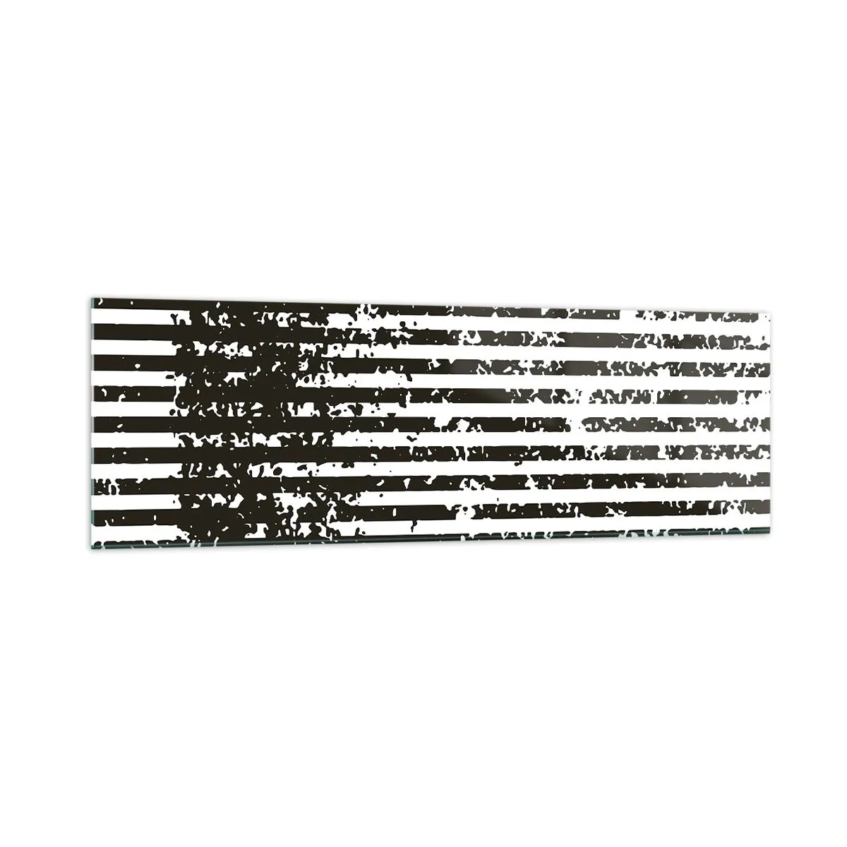 Impression sur verre - Image sur verre - Lignes abstraites avec un effet vieilli en noir et blanc - 160x50cm - Rythme et bruissement - Décoration murale moderne pour le salon et la chambre ARTTOR