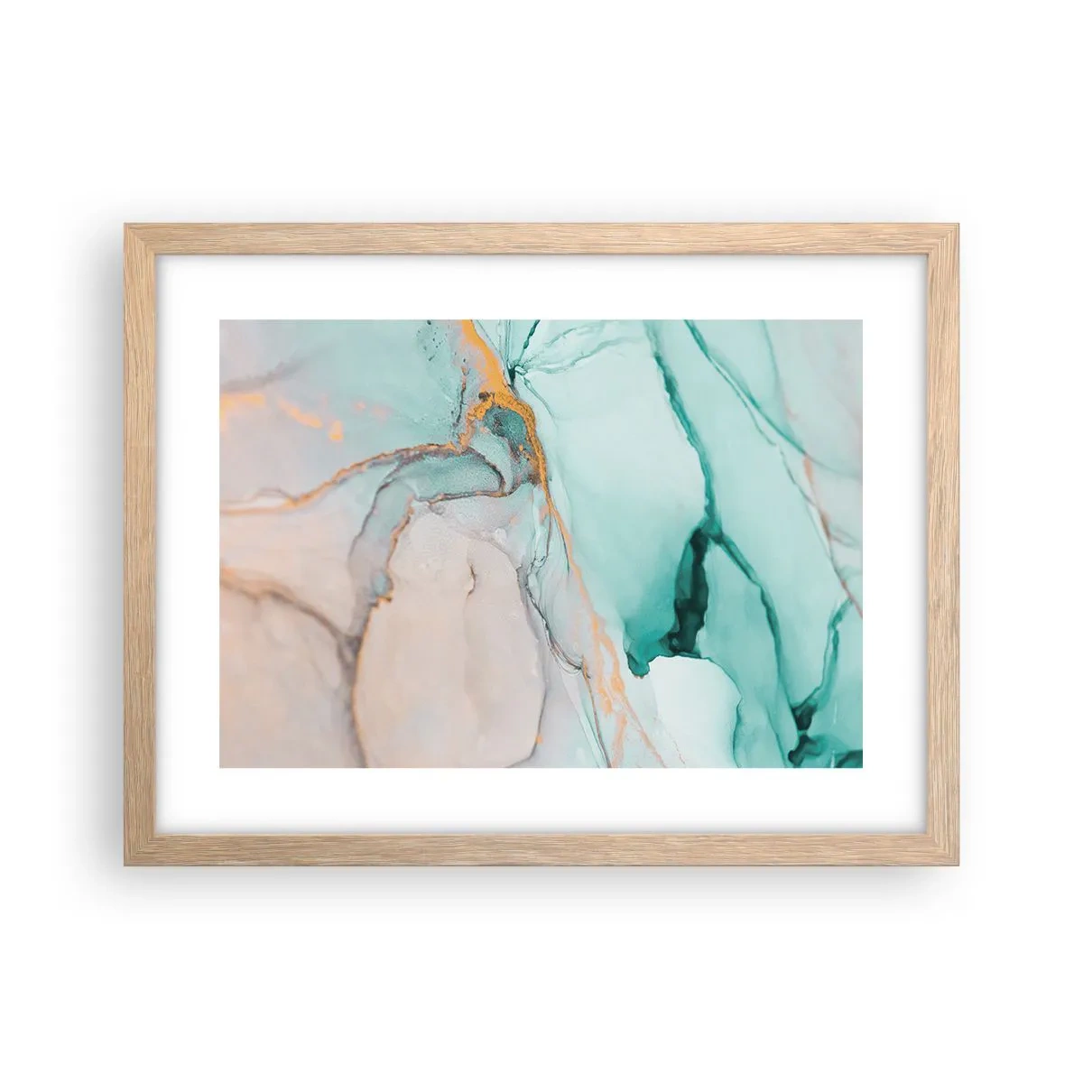 Affiche dans un chêne clair - Poster - Danse des formes et des couleurs - 40x30 cm