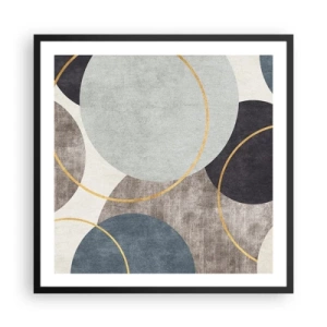 Affiche dans un cadre noir - Poster - Cercles sur cercles - 60x60 cm