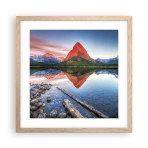 Affiche dans un chêne clair - Poster - Chaleur et fraicheur - 40x40 cm