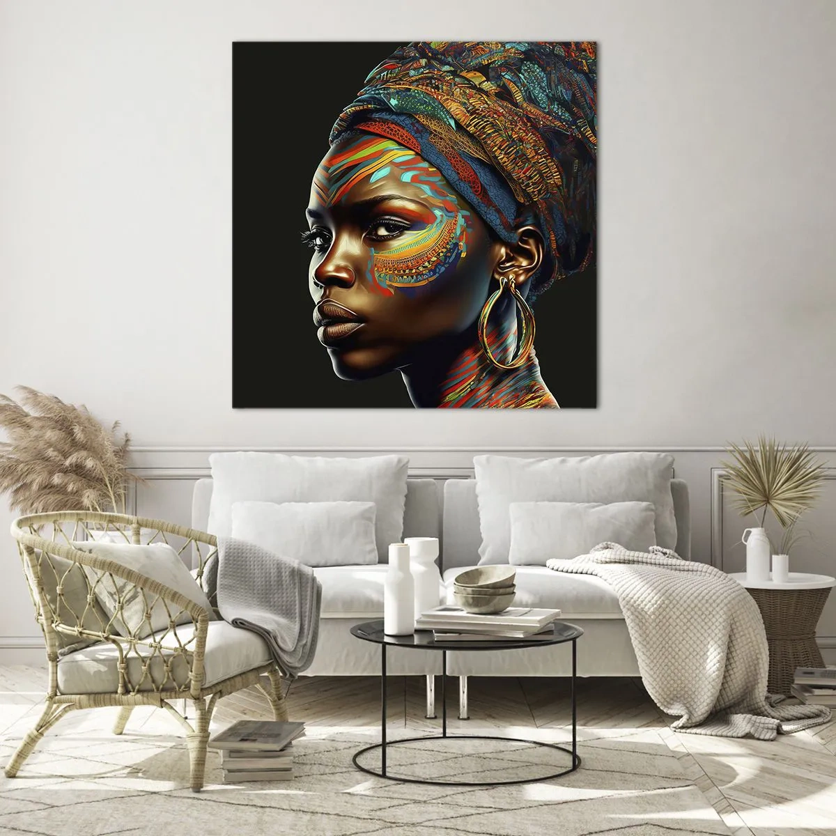 Impression sur verre - Image sur verre - reine africaine - 30x30 cm