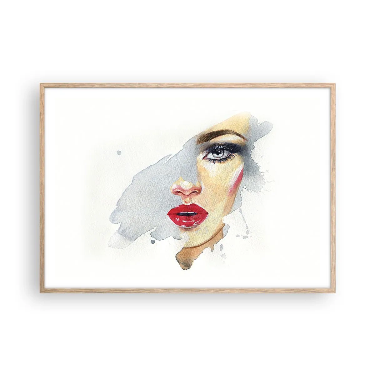 Affiche dans un chêne clair - Poster - Reflet dans une goutte d'eau - 100x70 cm