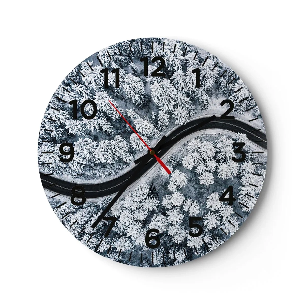 Horloge murale - Pendule murale - À travers une forêt d'hiver - 40x40 cm