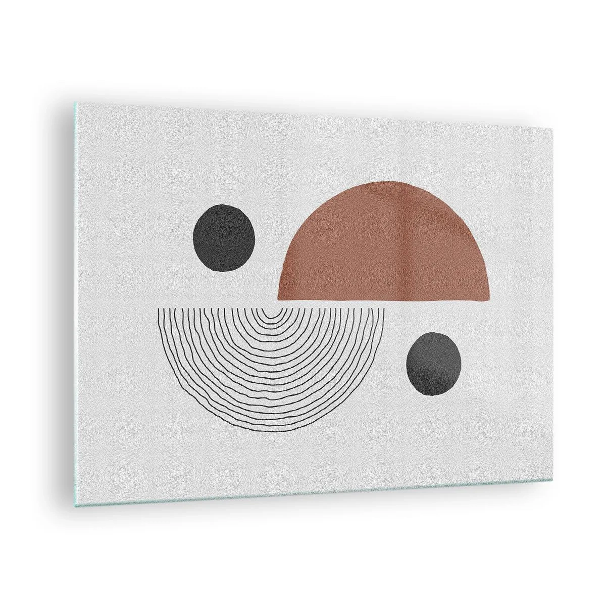 Impression sur verre - Image sur verre - Figures géométriques sur fond clair dans un style abstrait - 70x50cm - Perfection de la roue - Décoration murale moderne pour le salon et la chambre ARTTOR