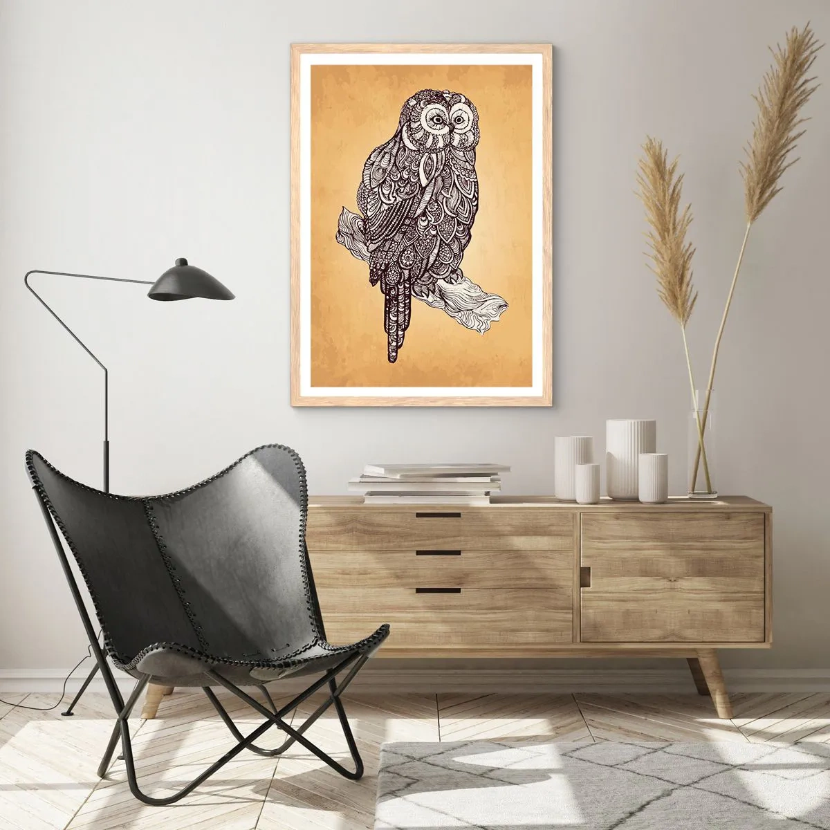 Affiche dans un chêne clair - Poster - Ornements complexes de sagesse - 30x40 cm