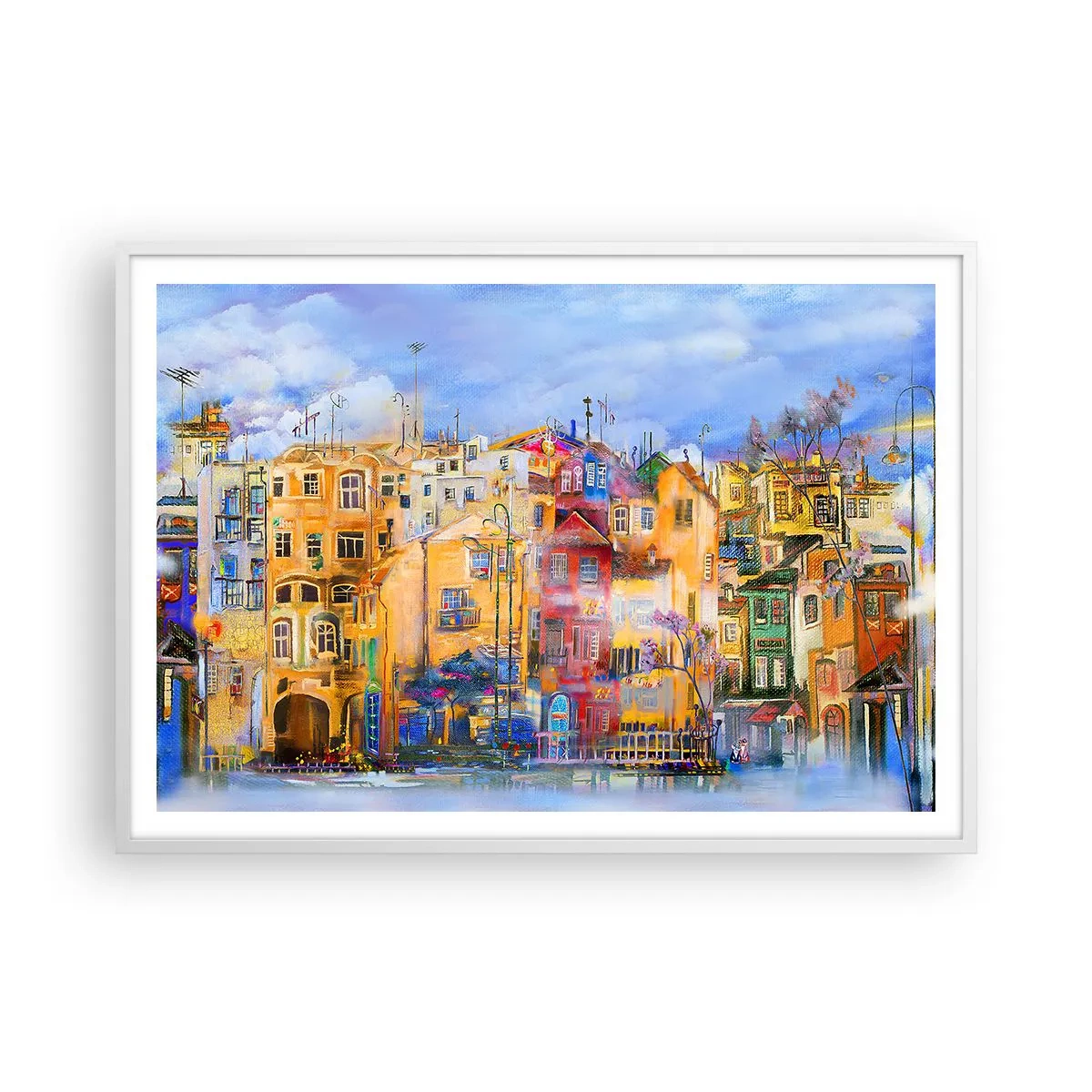 Affiche dans un cadre blanc - Poster - Nous sommes ensemble - 100x70 cm