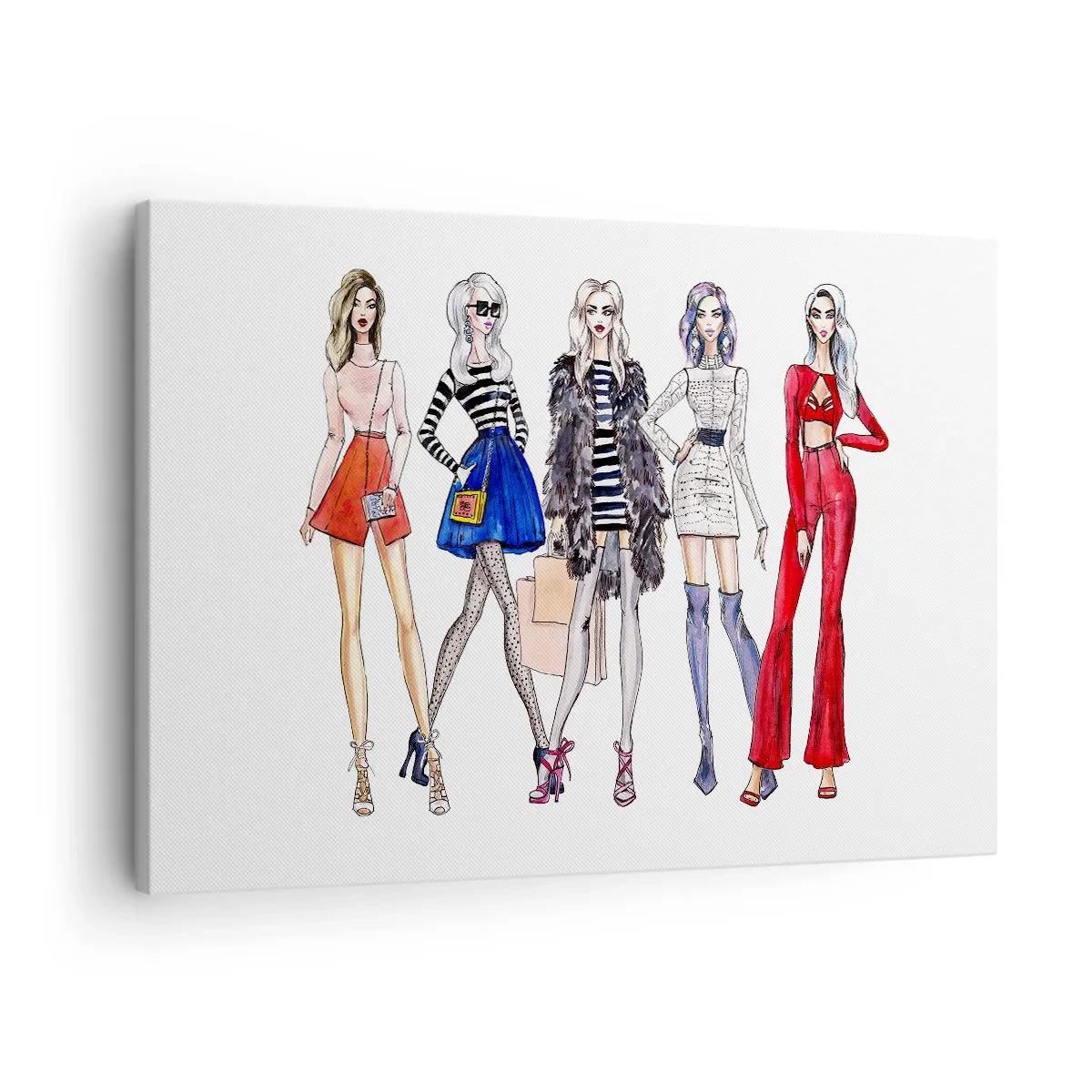 Impression sur toile - Image sur toile - Illustrations élégantes de silhouettes de mode - 70x50cm - Every week Fashion Week - Décoration murale moderne pour le salon et la chambre ARTTOR