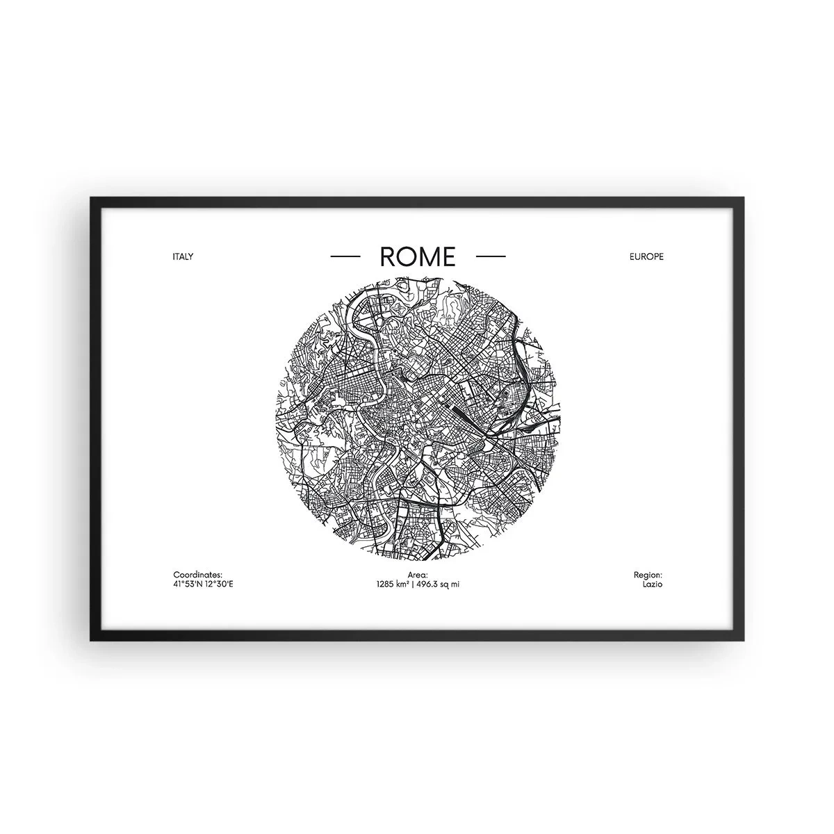 Affiche dans un cadre noir - Poster - Anatomie de Rome - 91x61 cm