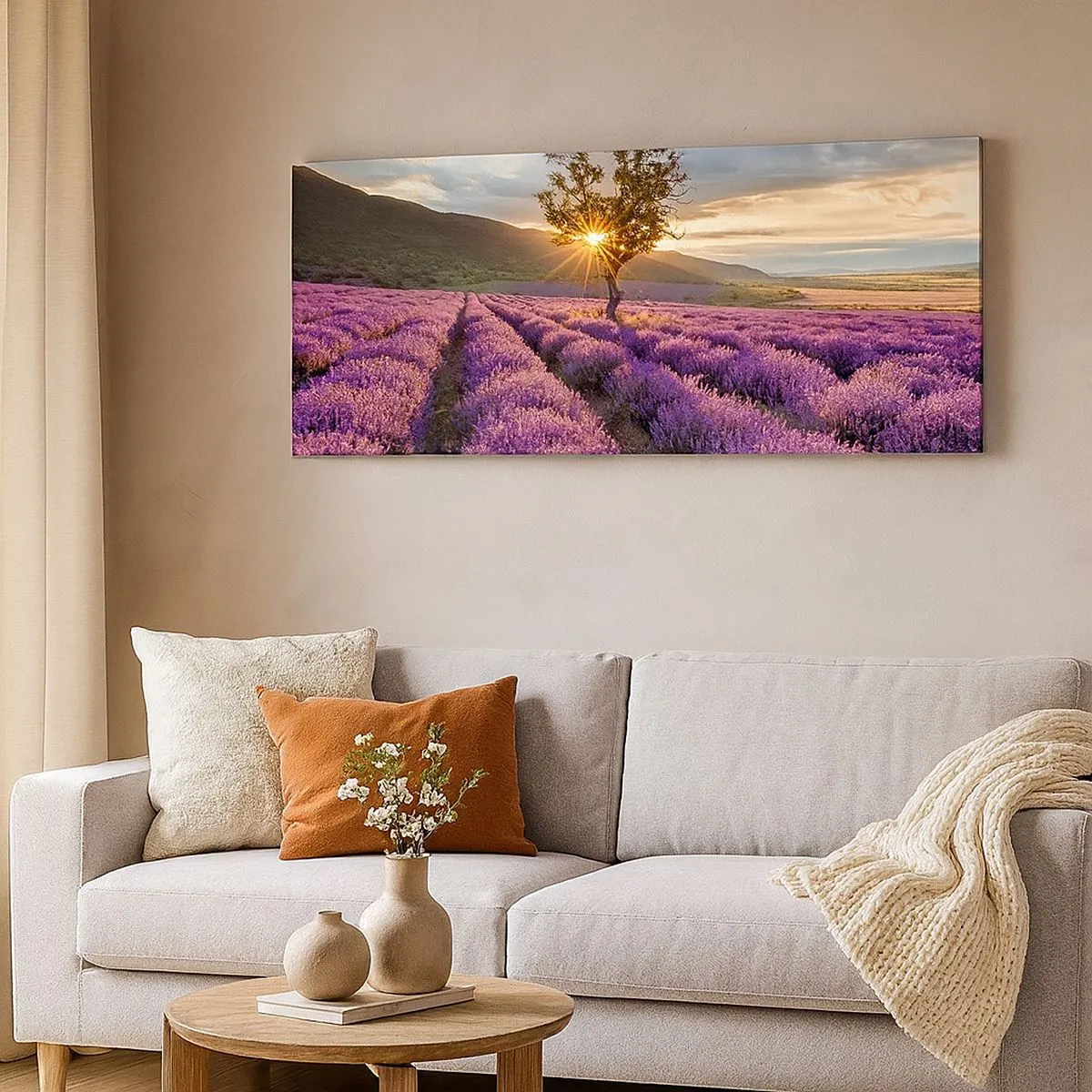 Impression sur toile - Image sur toile - Arôme de couleur lilas - 100x40 cm