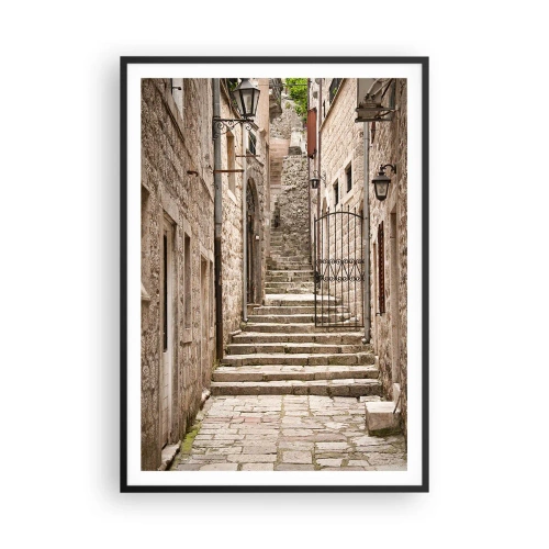 Affiche dans un cadre noir - Poster - Une vieille ruelle magique - 70x100 cm