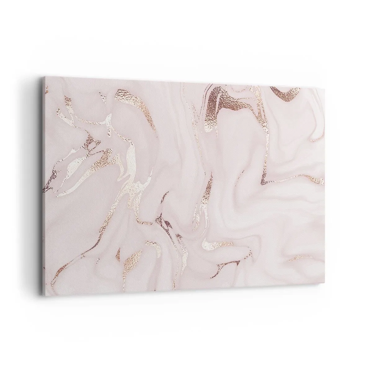 Impression sur toile - Image sur toile - Abstraction élégante dans des tons de rose et d'or - 100x70cm - Dans un châle rose - Décoration murale moderne pour le salon et la chambre ARTTOR