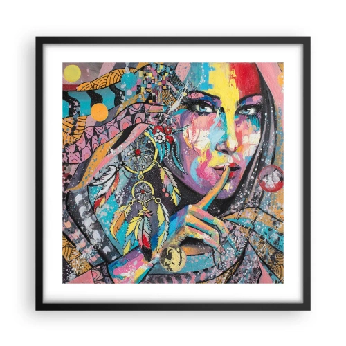 Affiche dans un cadre noir - Poster - Taisez-vous jusqu'à ce que vous compreniez - 50x50 cm