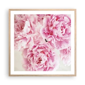 Affiche dans un chêne clair - Poster - En glamour rose - 60x60 cm