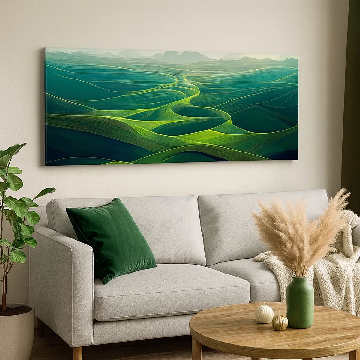 Impression sur toile - Image sur toile - Dans les vallées verdoyantes - 30x30 cm