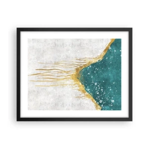 Affiche dans un cadre noir - Poster - Marée dorée - 50x40 cm